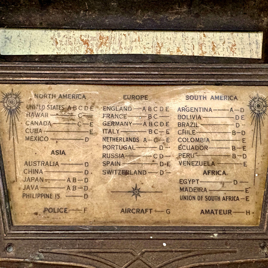 Antique Metal Radio Dial Faceplate: 1920s