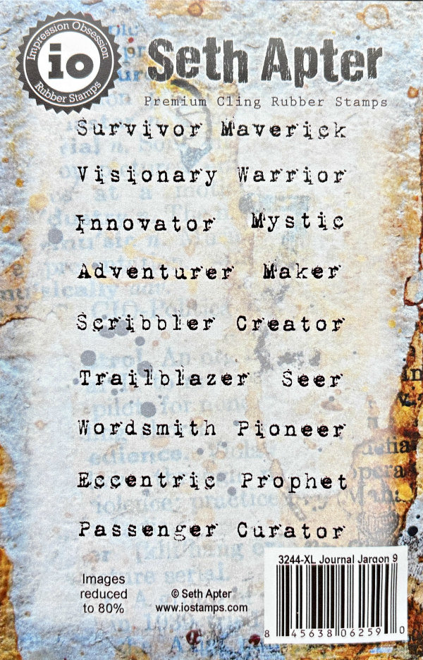 ONE LEFT: Journal Jargon 9 Cling Rubber Stamp Set