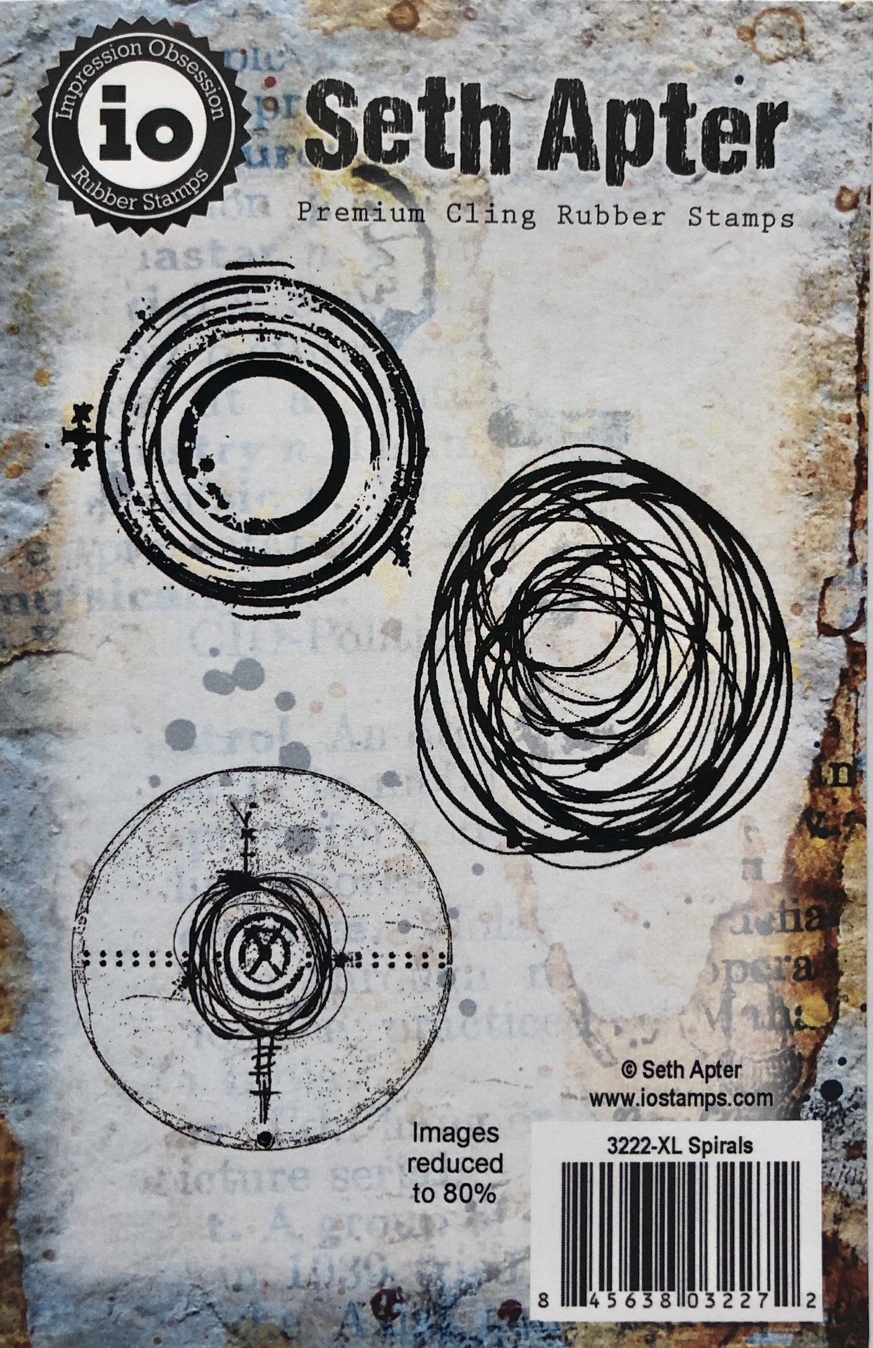 ONE LEFT: Spirals Cling Rubber Stamp Set