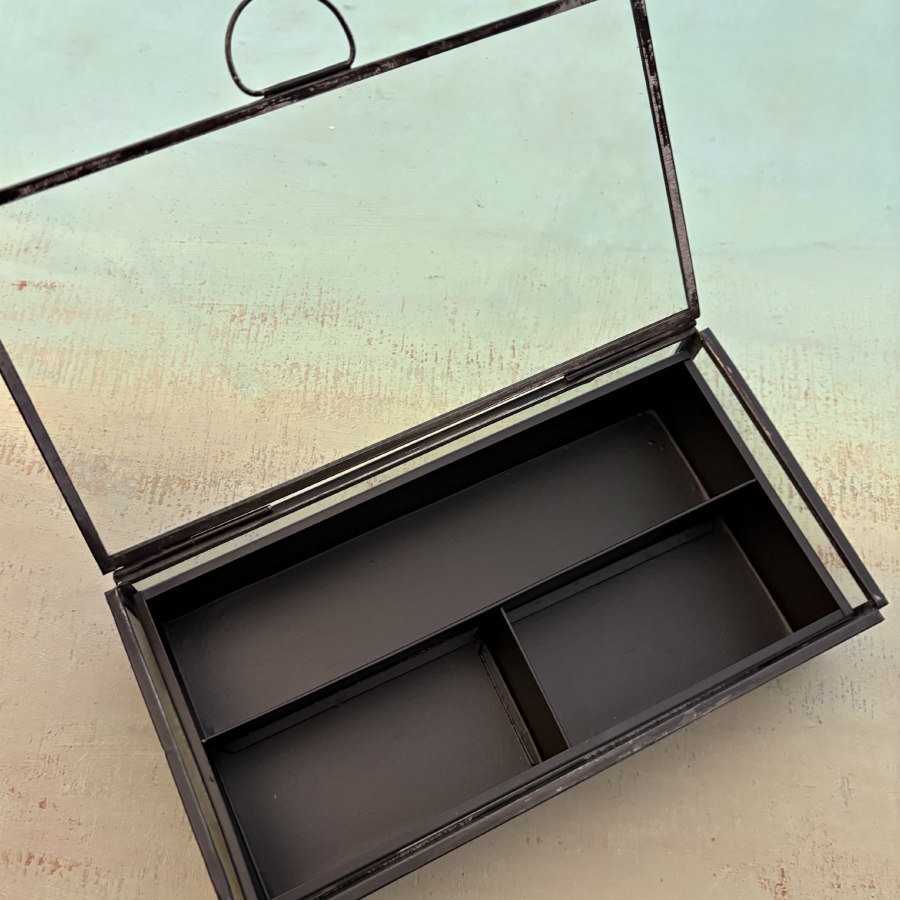 Leaded Glass Box with Galvanized Insert