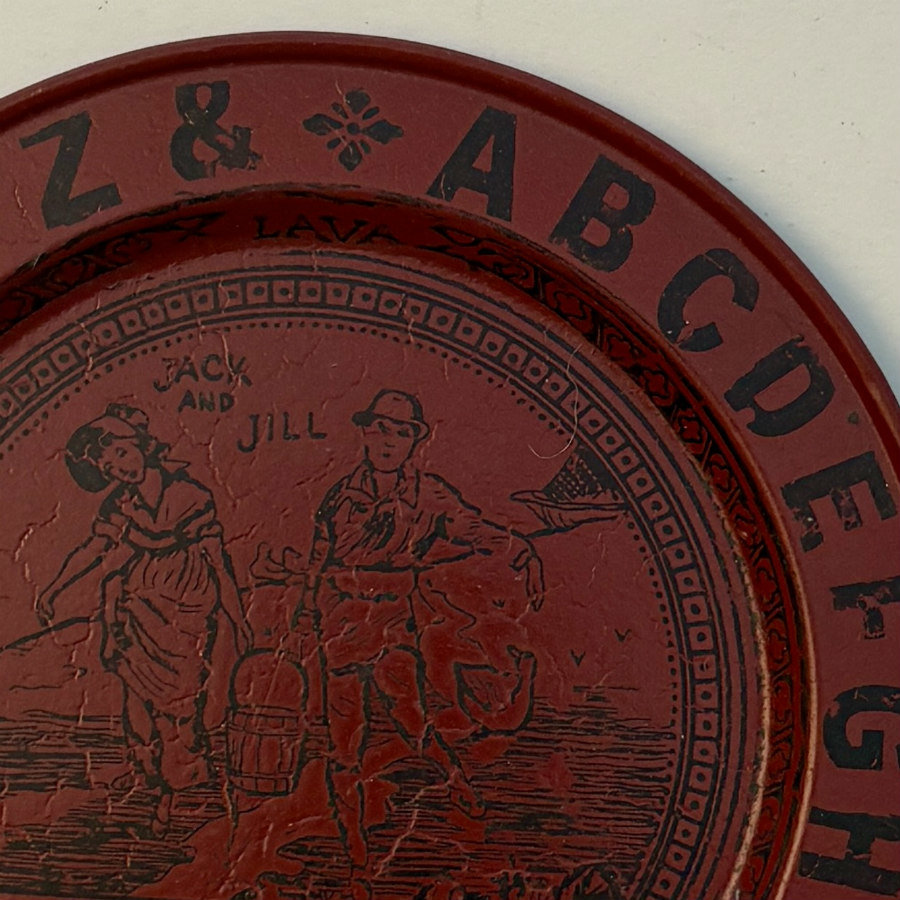 SOLD: Vintage Jack and Jill Alphabet Tin Plate