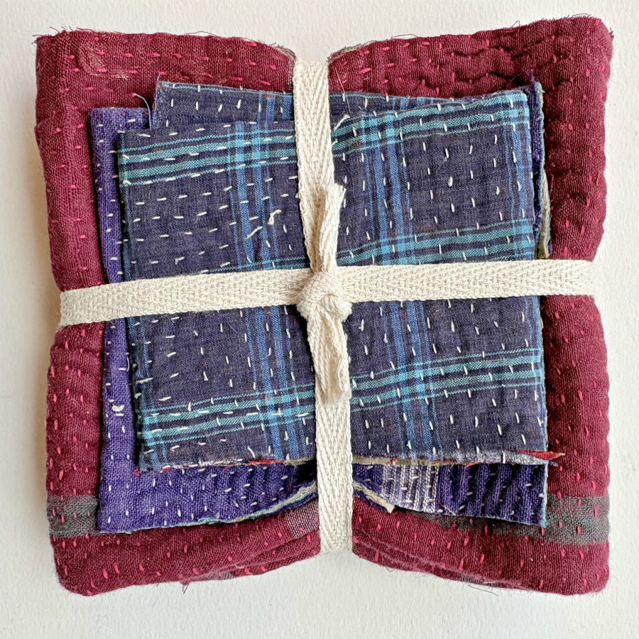 Kantha Stitch Large Scrap Bundle: Jewel