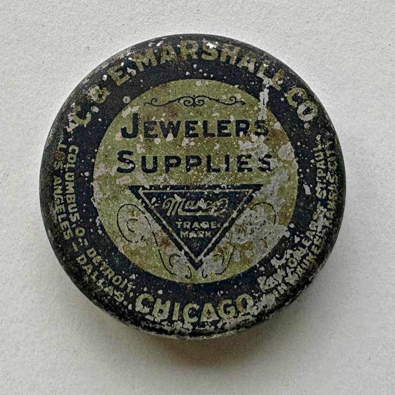 SOLD: Vintage Round Tin: Jewelers Supplies