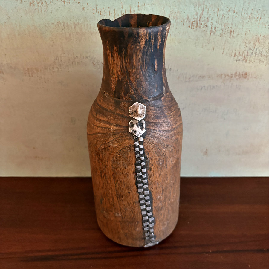 African Tutsi Mahogany Jug - Repaired