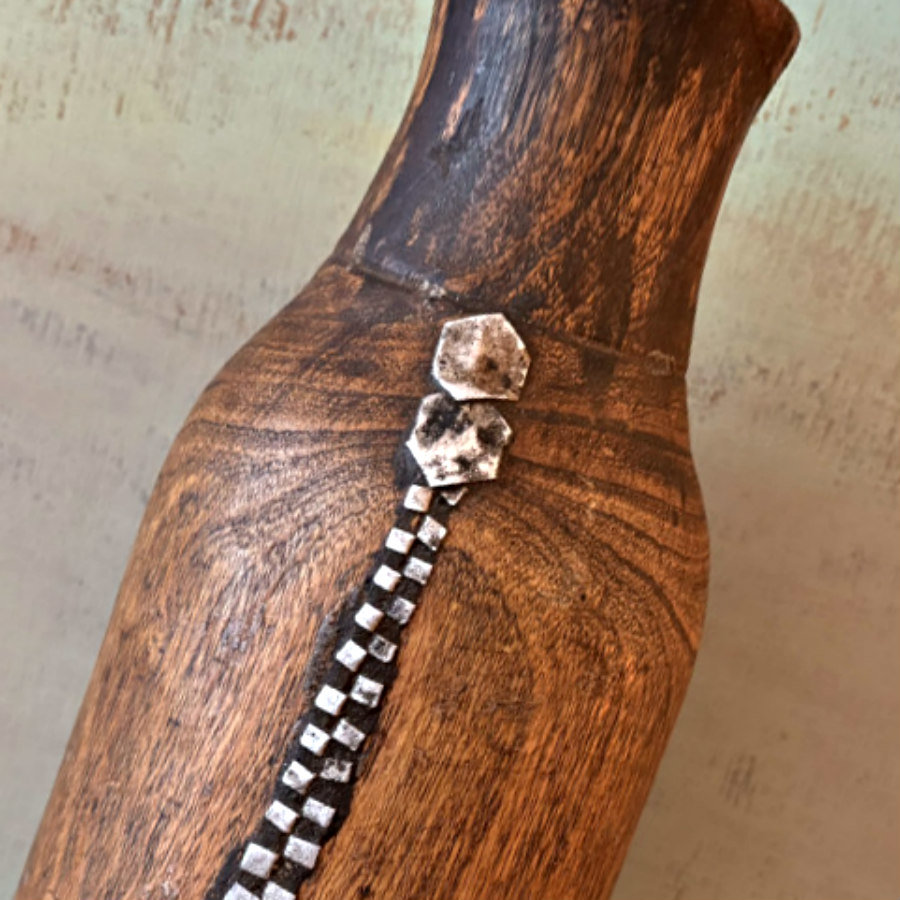 African Tutsi Mahogany Jug - Repaired