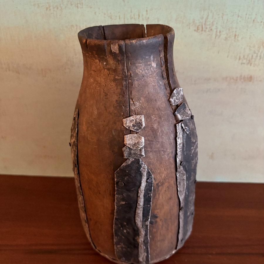 SOLD: African Tutsi Mahogany Jug - Repaired
