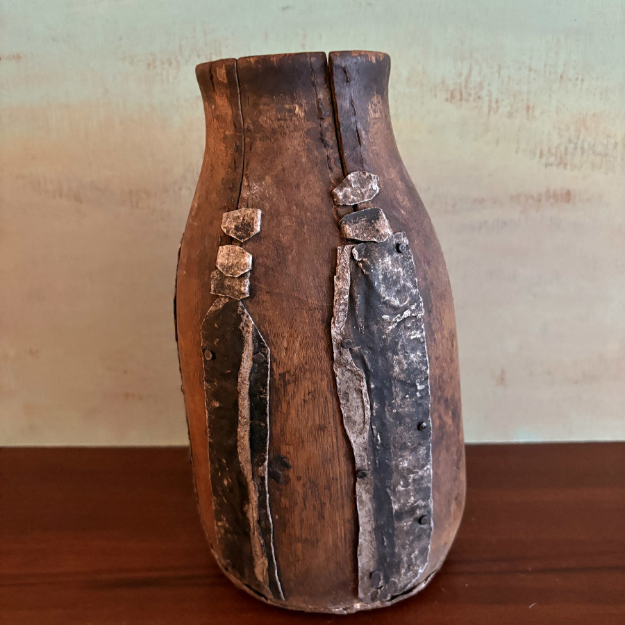 SOLD: African Tutsi Mahogany Jug - Repaired