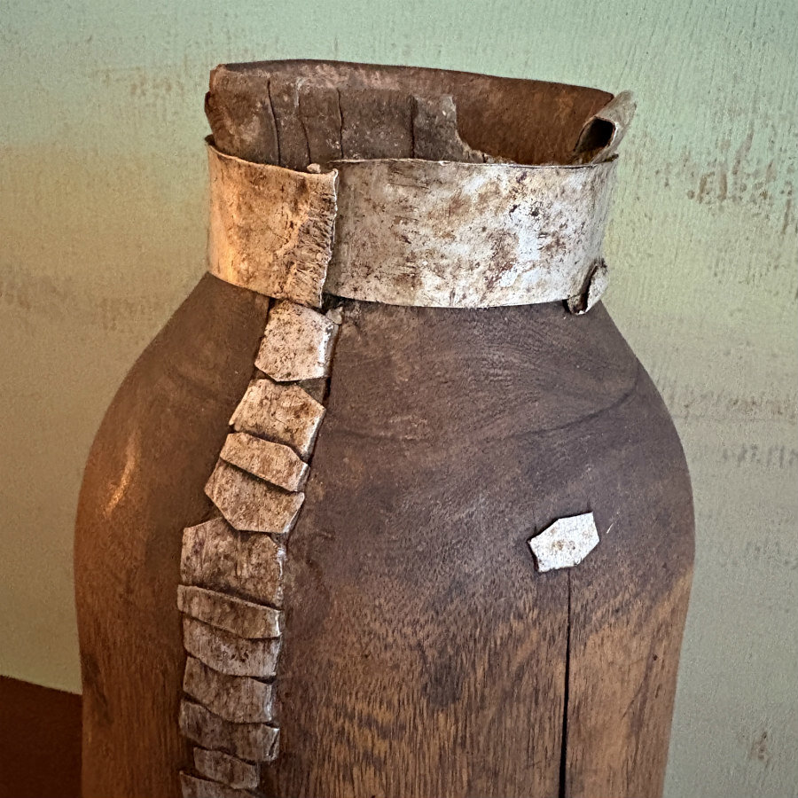 African Tutsi Mahogany Jug - Repaired