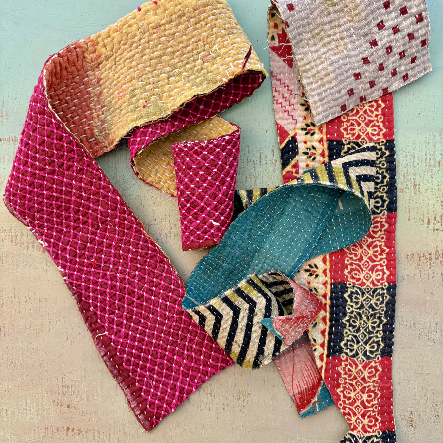 Kantha Stitch Scrap Rolls