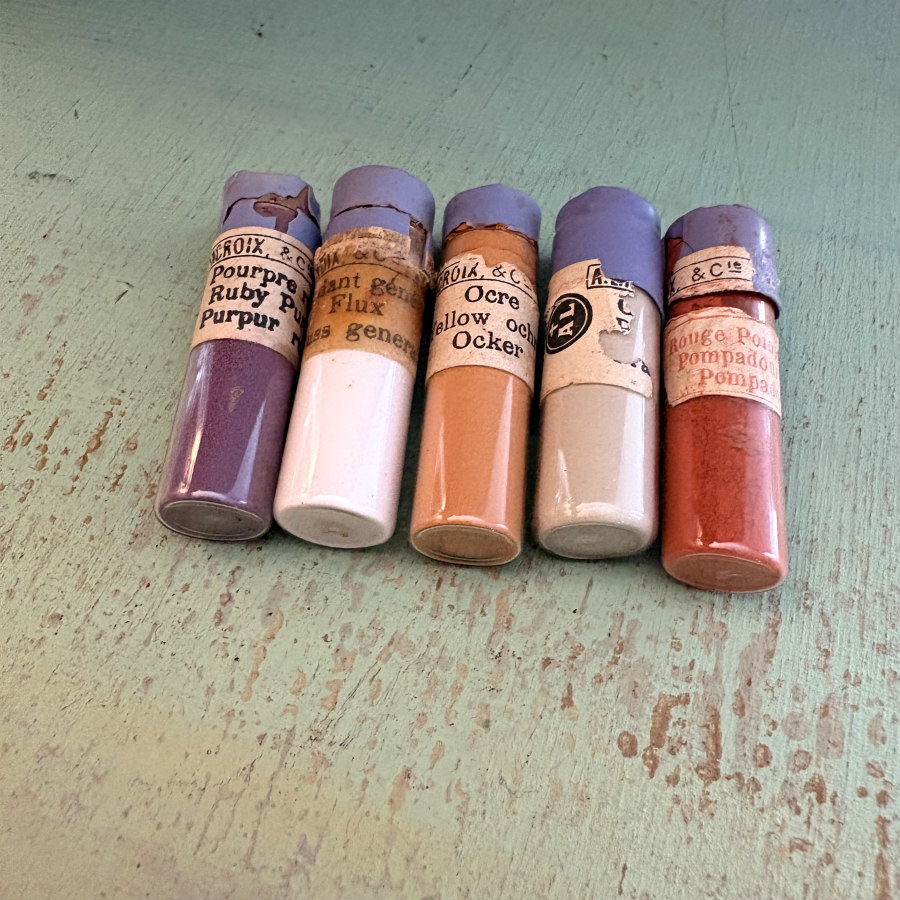 SOLD: Antique Lacroix & Co China Paint Set