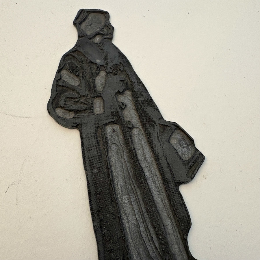 SOLD: Vintage Printers Plate: Fancy Lady Small