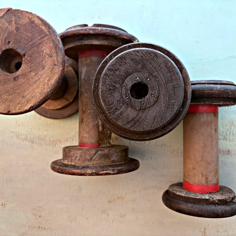 Vintage Wooden Spool: Large