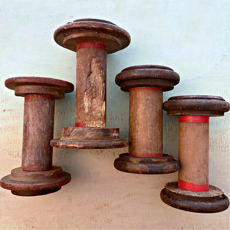 Vintage Wooden Spool: Large