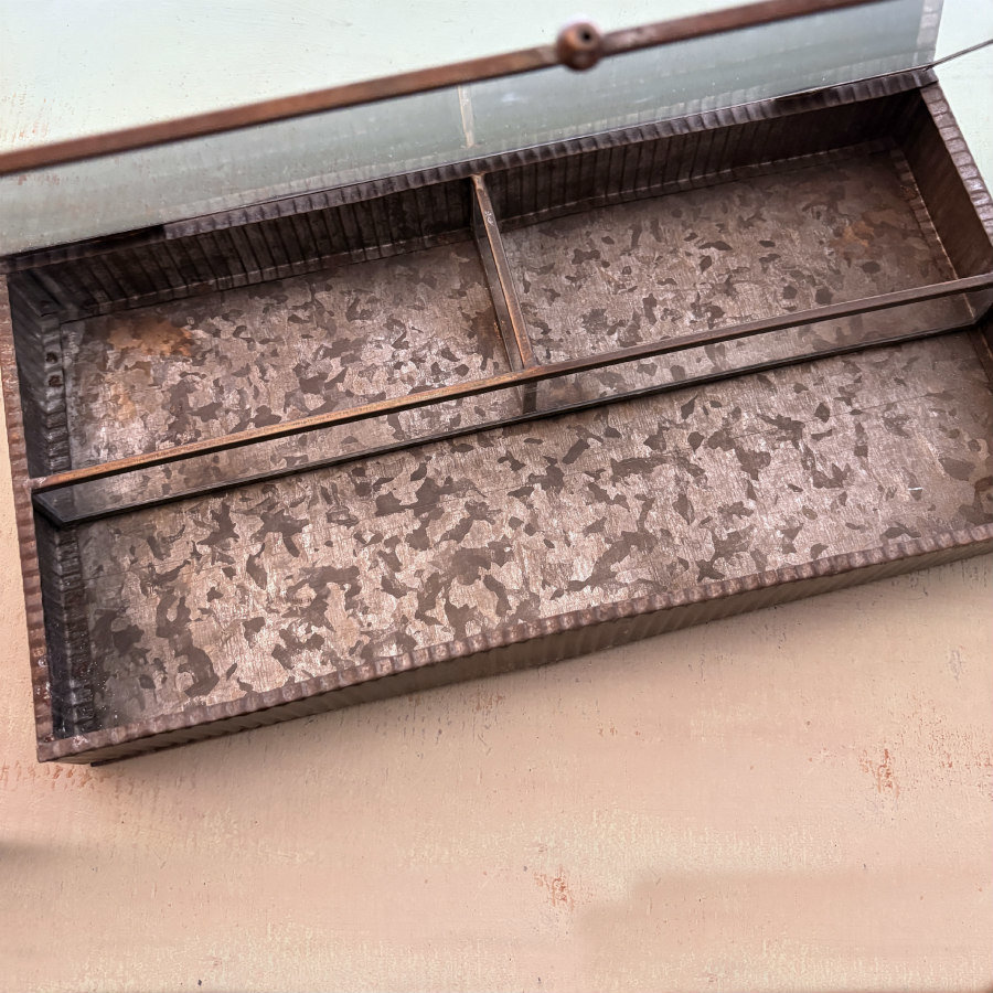 Brass and Leaded Glass Box: Long