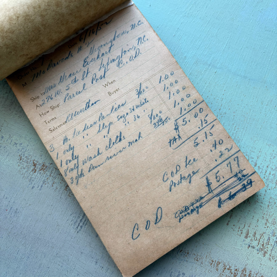 Vintage Triplicate Receipt Order Book
