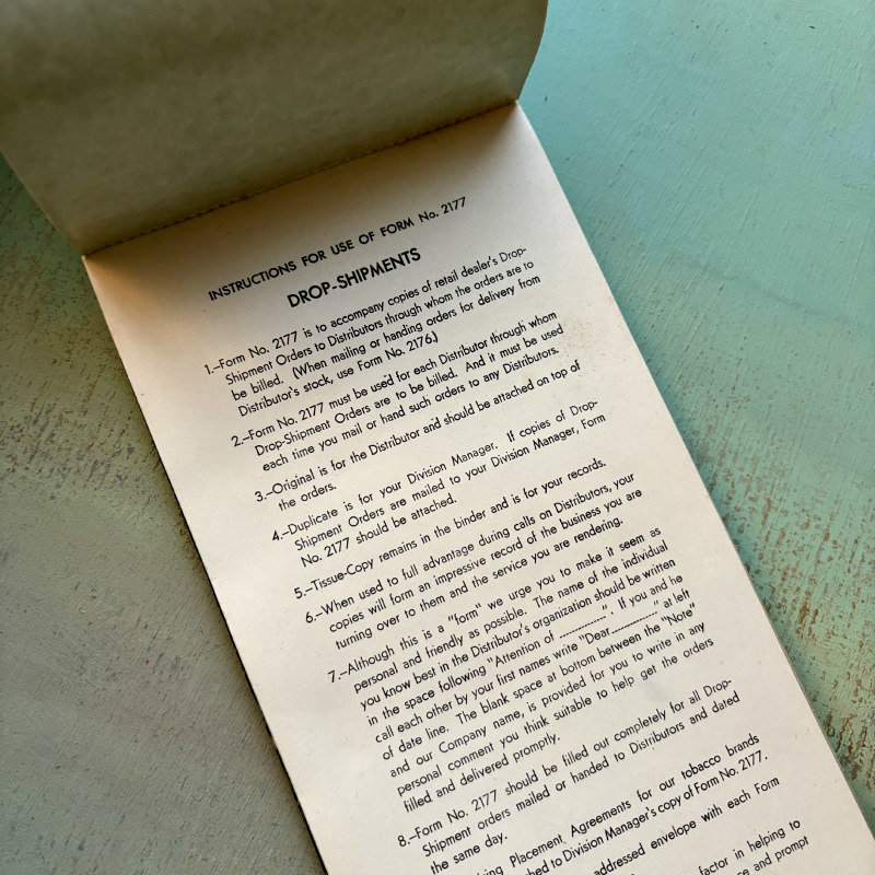 Vintage US Tobacco Company Inventory Book 3