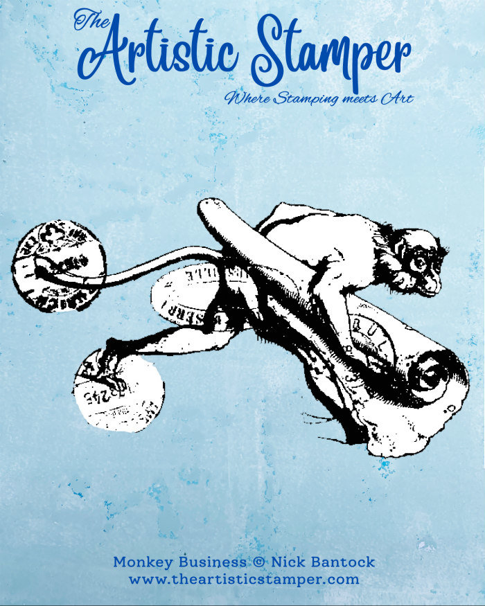 Nick Bantock Cling Rubber Stamp: Monkey Business