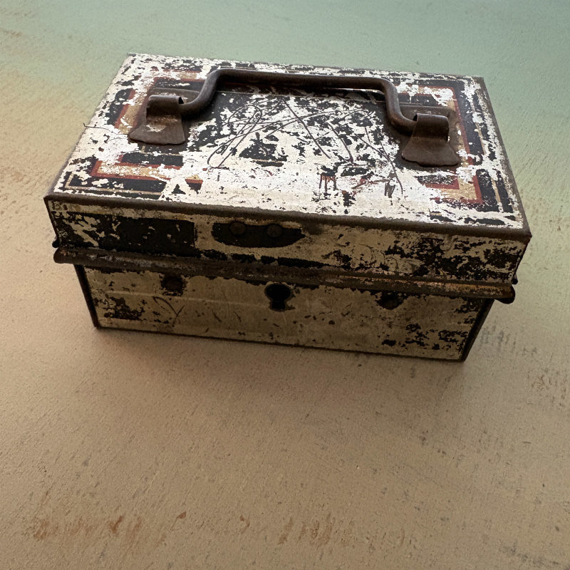 SOLD: Vintage Mini Metal Cash Box 1