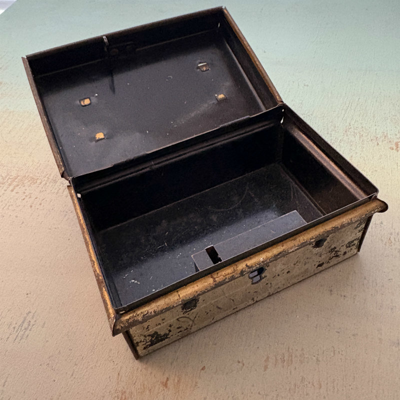SOLD: Vintage Mini Metal Cash Box 1