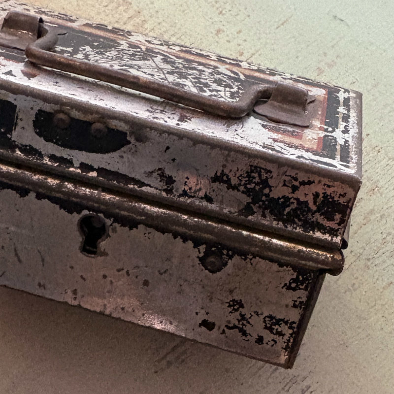 SOLD: Vintage Mini Metal Cash Box 1