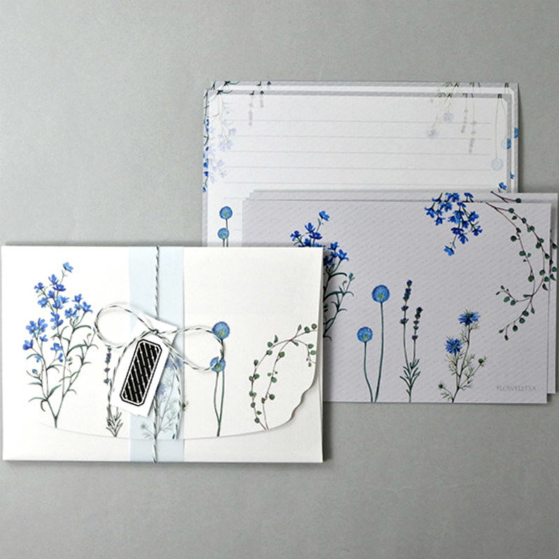 Letter Set: Blue Flowers