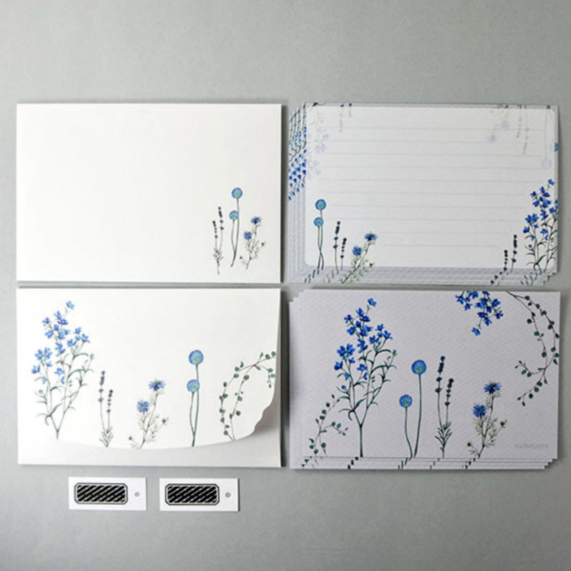 Letter Set: Blue Flowers
