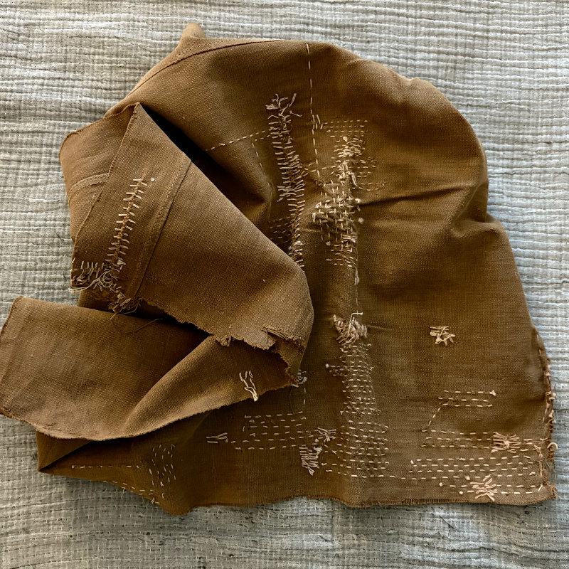 SOLD: Vintage Japanese Kakishibu Fabric Remnant