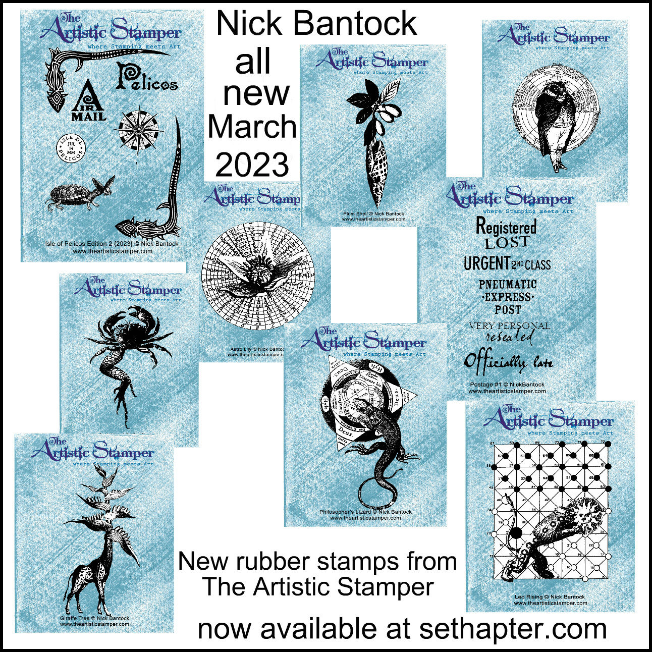 Nick Bantock Cling Rubber Stamp Set: Complete Collection 1