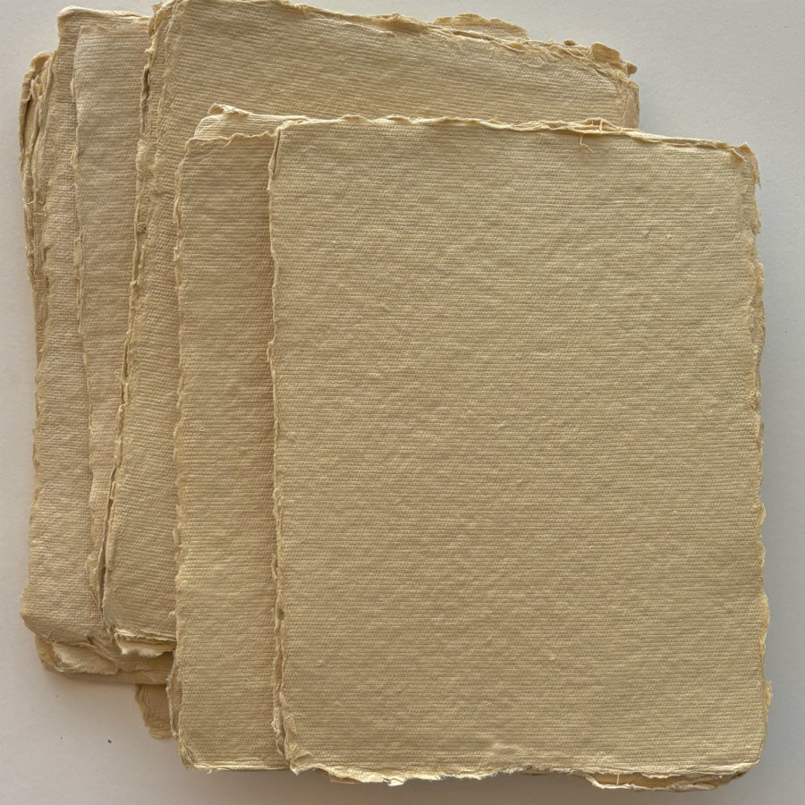 Handmade Cotton Paper Set of 10: Soft Ochre