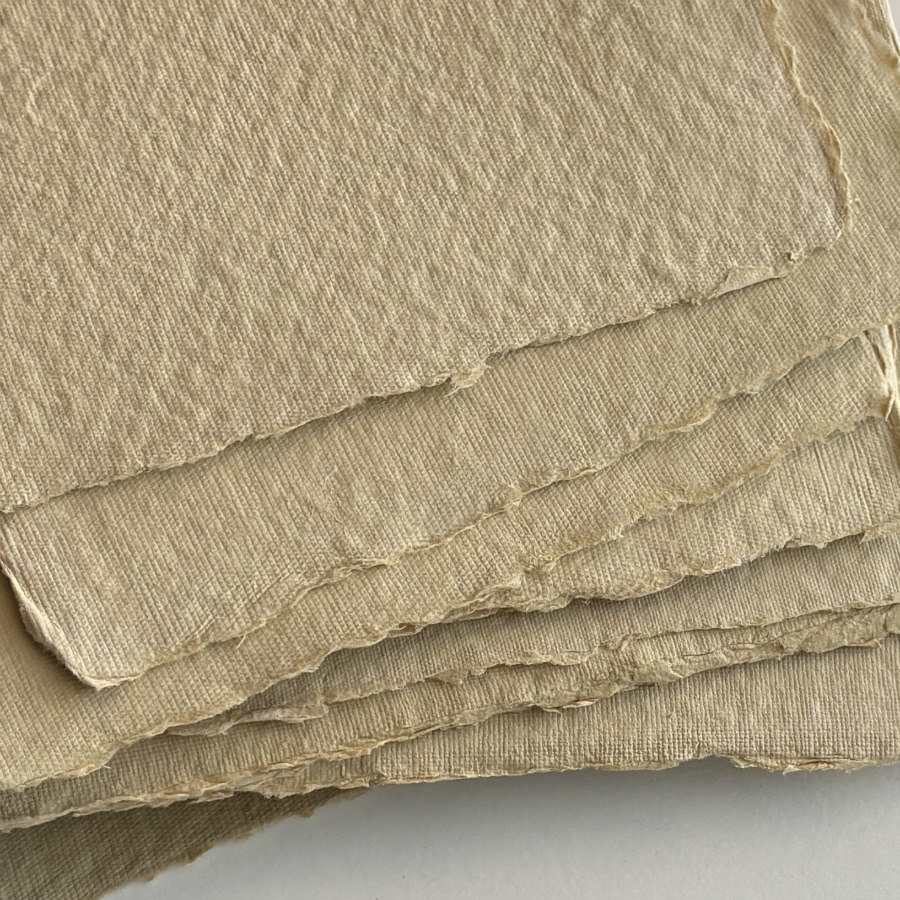 Handmade Cotton Paper Set of 10: Soft Ochre