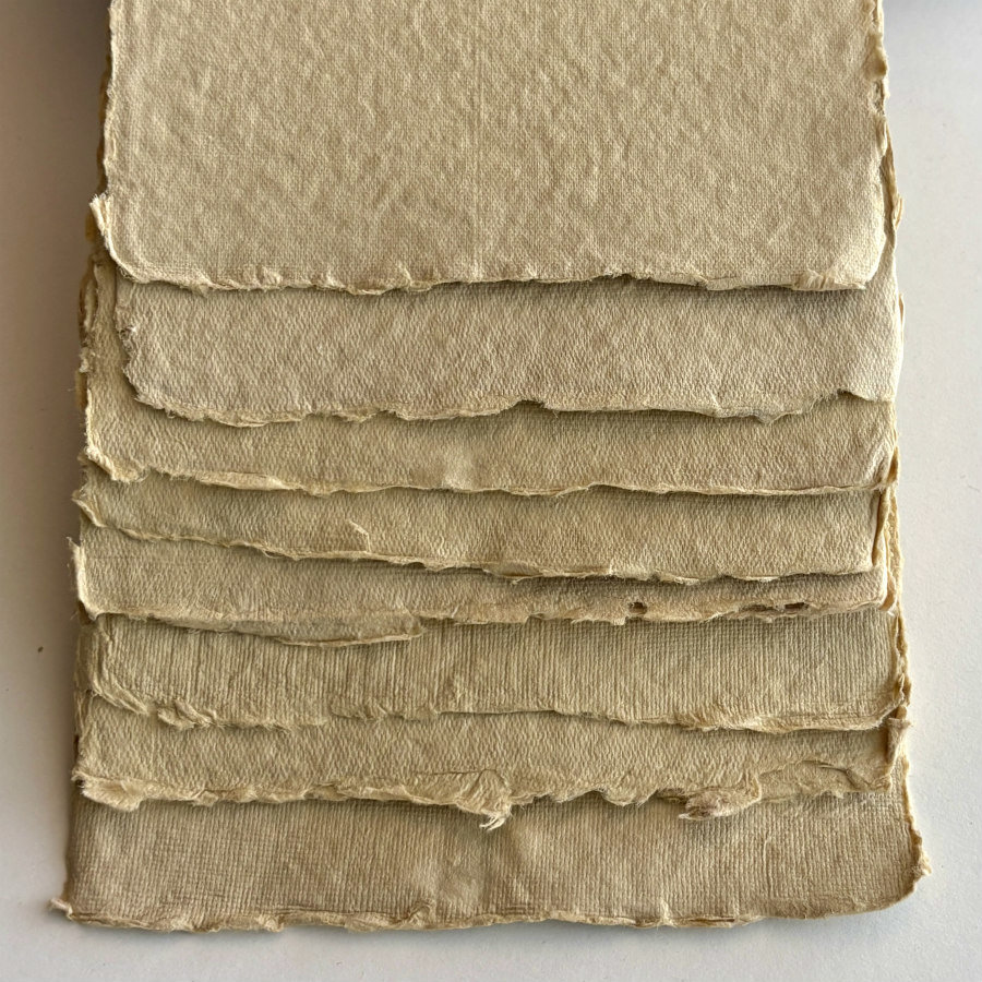 Handmade Cotton Paper Set of 10: Soft Ochre