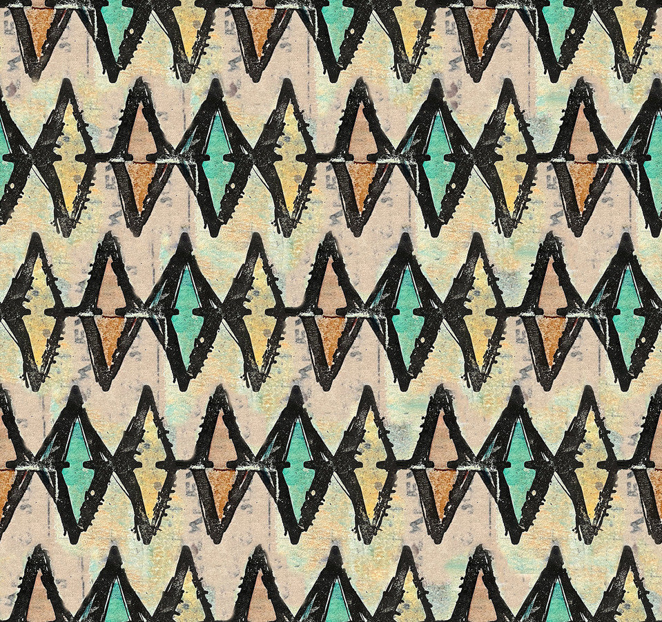 FreeSpirit On Your Mark Fabric 1 Yard Cut: Diamonds