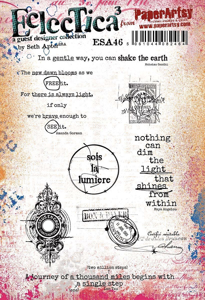 PaperArtsy 46 Cling Rubber Stamp Set