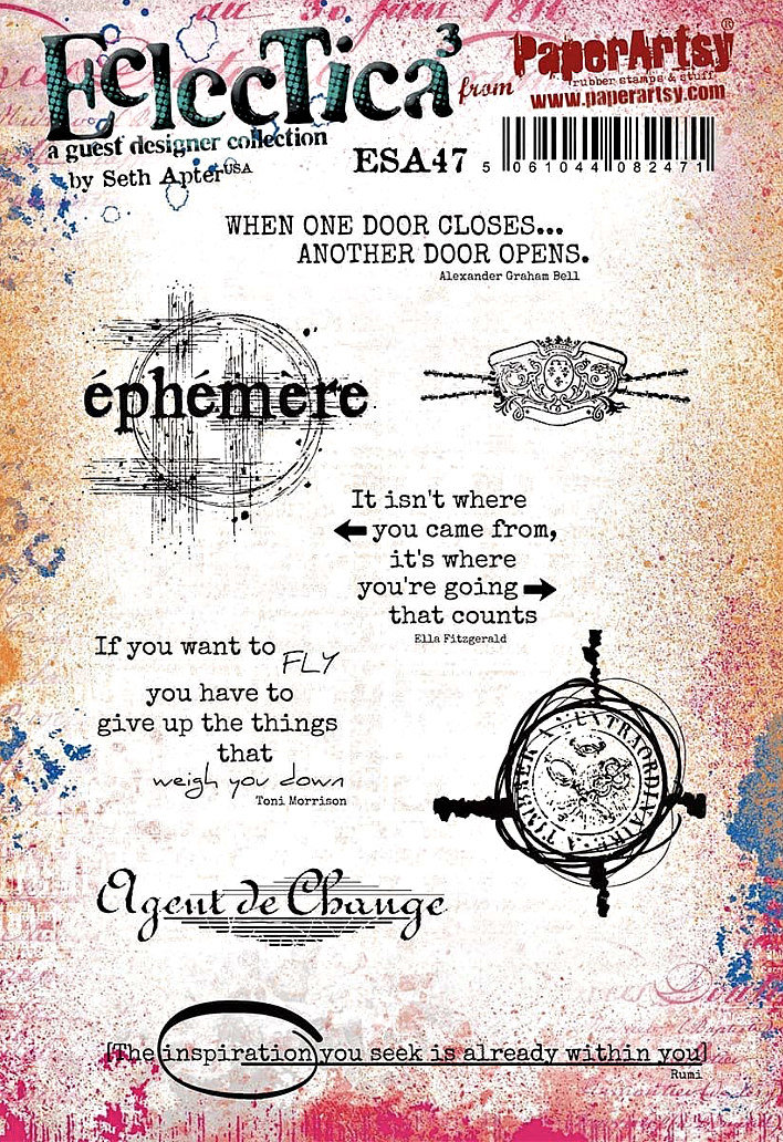 PaperArtsy 47 Cling Rubber Stamp Set