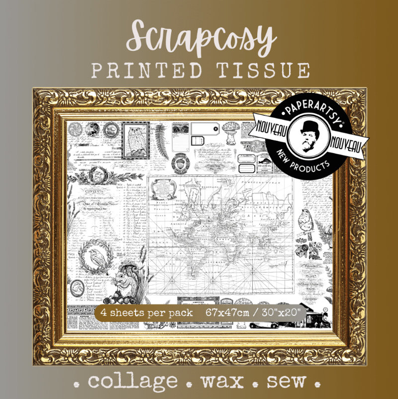 PaperArtsy Printed Tissue Collage Paper: Scrapcosy