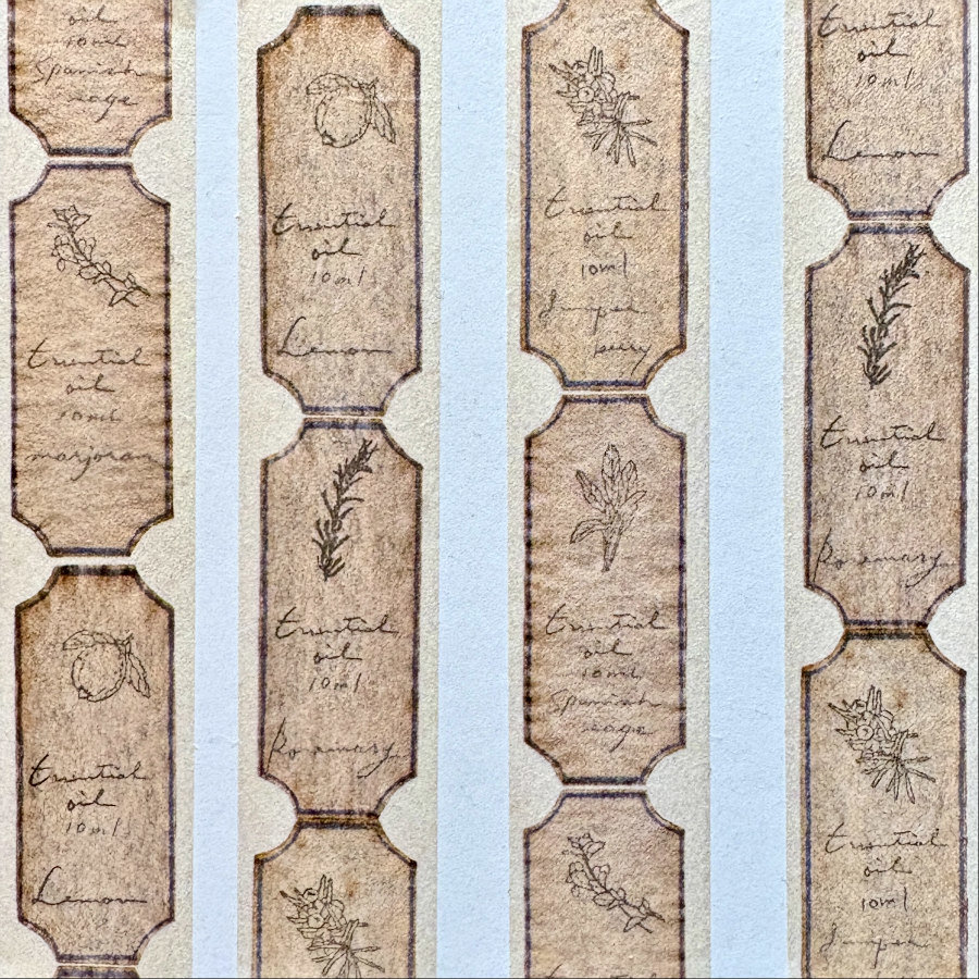 NEW: Papier Platz Washi Tape: Oil Label Beige