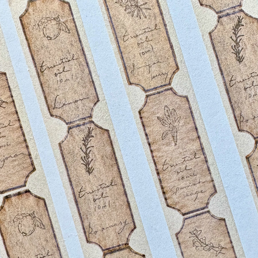 NEW: Papier Platz Washi Tape: Oil Label Beige