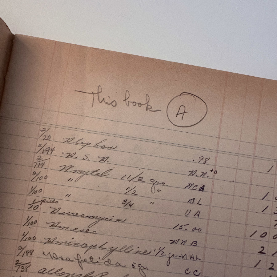 SOLD: Fascinating Vintage Ledger: Pill Case