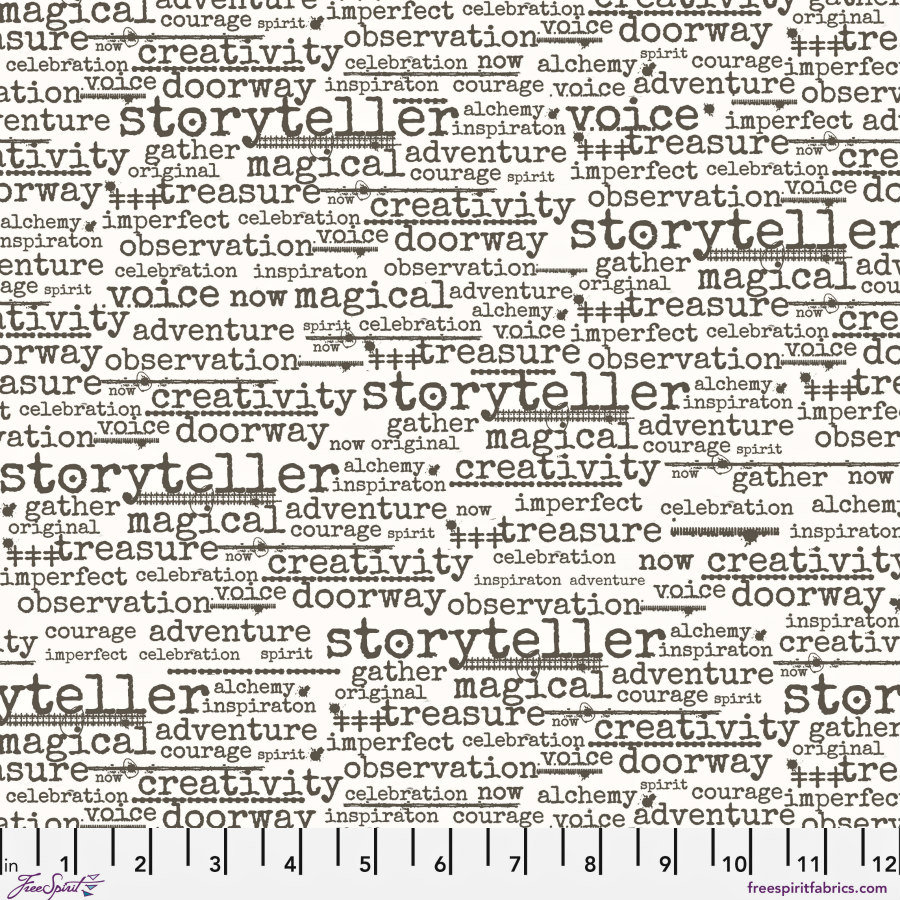 FreeSpirit Stamped Fabric 1/2 Yard Cut: Wordster