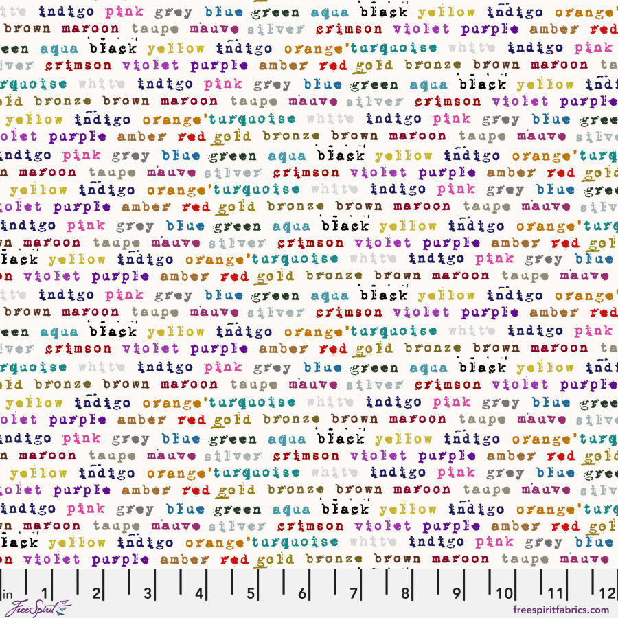 Seth Apter FreeSpirit Stamped Fabric 1/2 Yard Cut: Polychrome