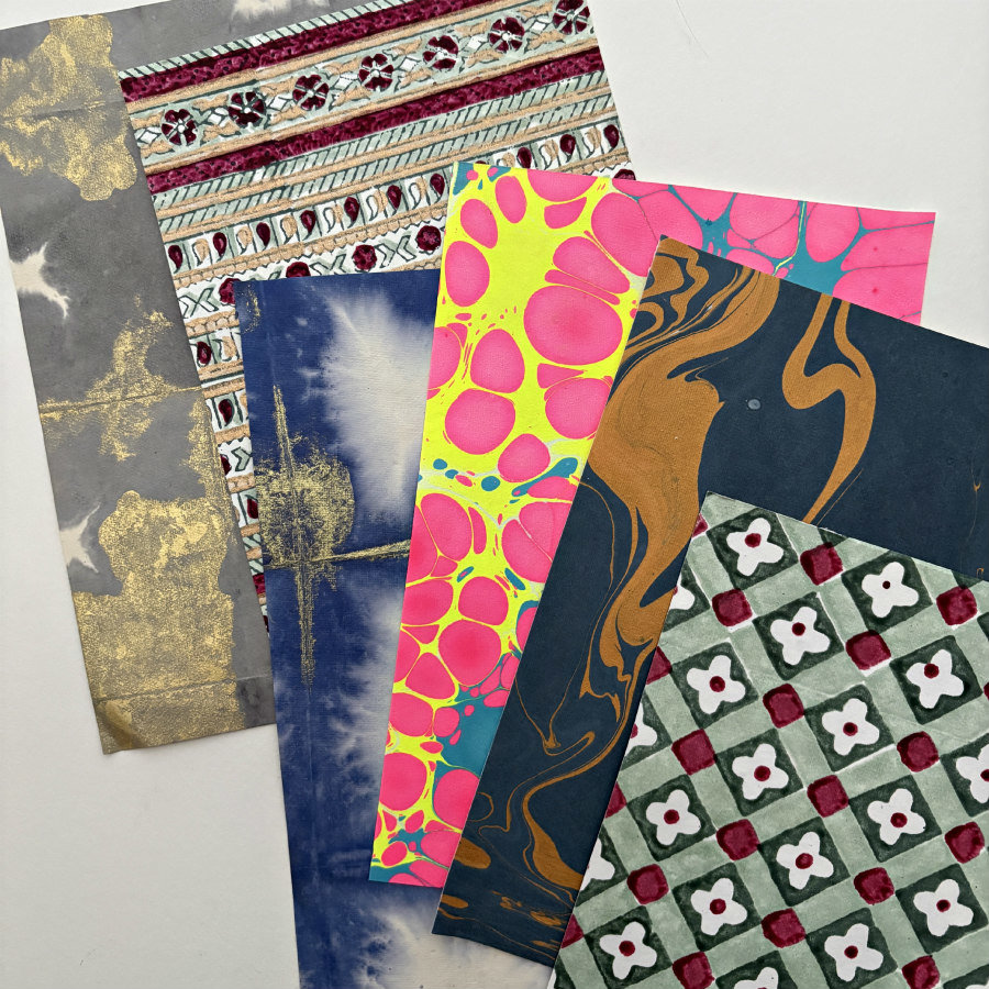 Block Printed/Marbled/Tie Dyed Paper