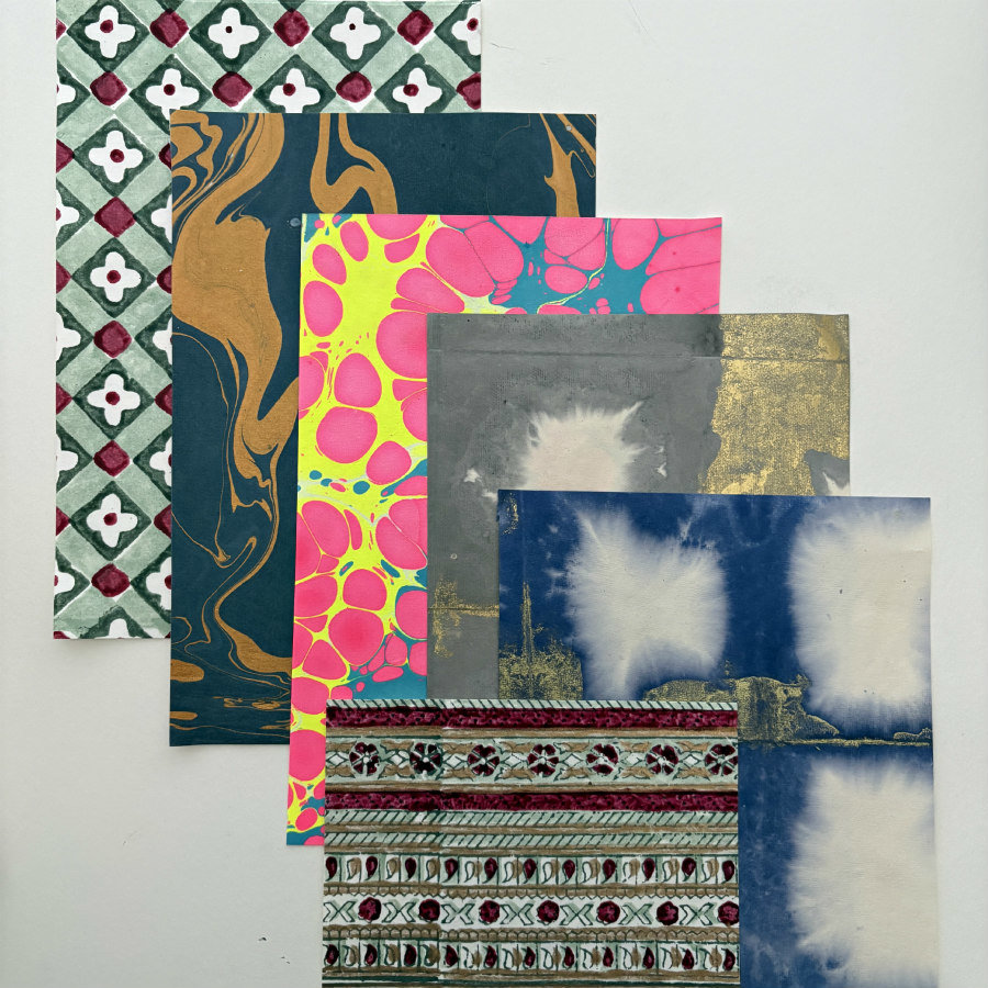 Block Printed/Marbled/Tie Dyed Paper