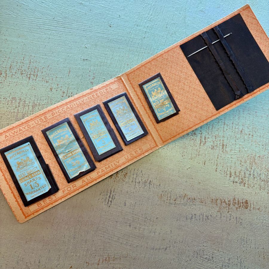 SOLD: 1930s (?) Paper Sewing Needle Book: Piccadilly 