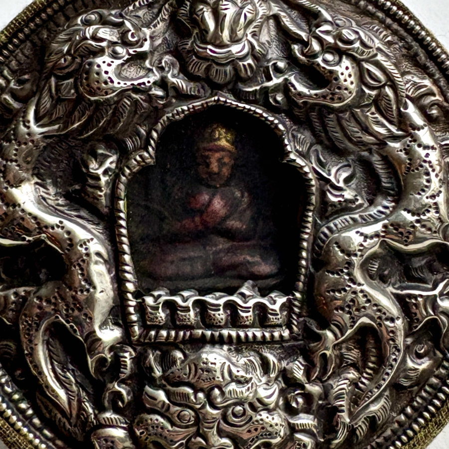 Tibetan Prayer Box Necklace: Round 