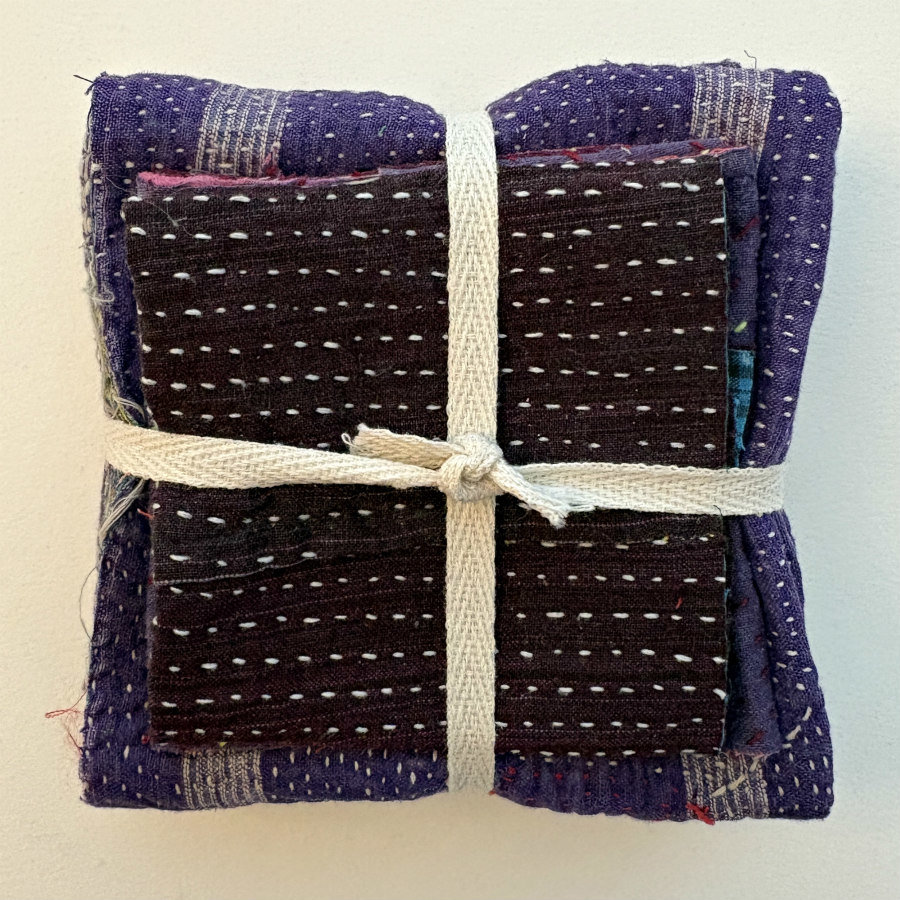 Kantha Stitch Large Scrap Bundle: Purple Haze