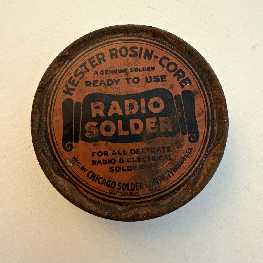 SOLD: Vintage Round Radio Solder Tin