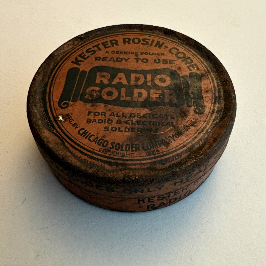 SOLD: Vintage Round Radio Solder Tin