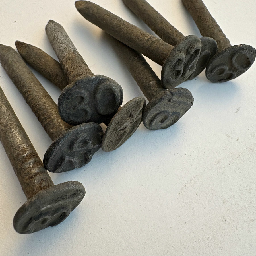 Antique Railroad Date Spikes: Set of 5