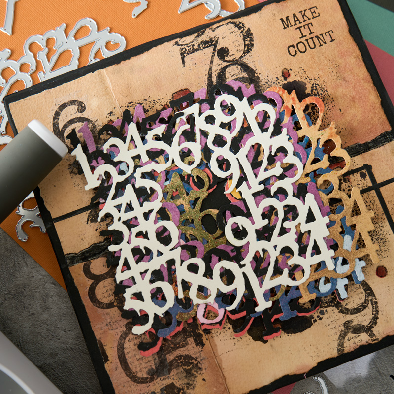 Seth Apter Sizzix Thinlit Die & Stamp Set: Recount