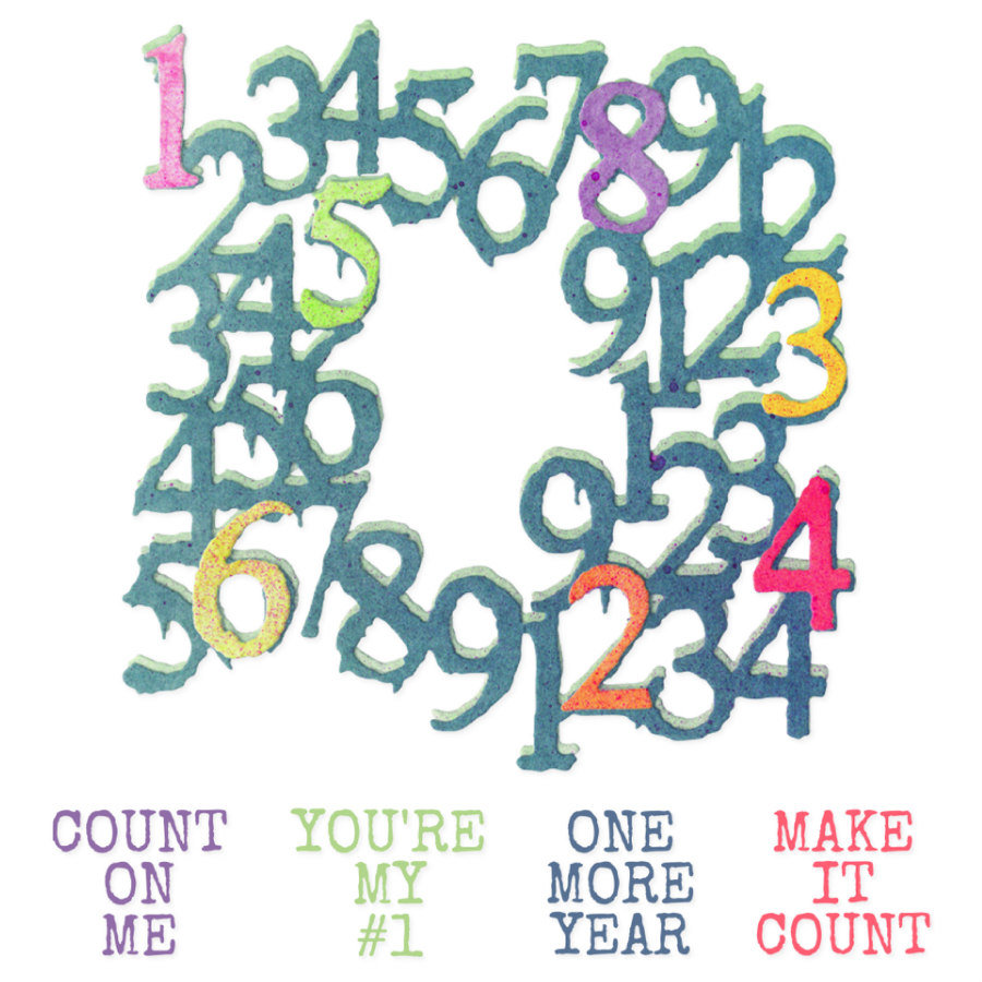 Seth Apter Sizzix Thinlit Die & Stamp Set: Recount